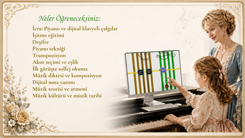 Müzik ve piyano eğitimi için interaktif dijital ders kitabı