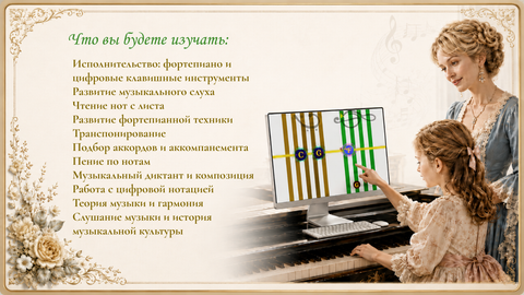 Интерактивный цифровой учебник музыки и фортепиано.