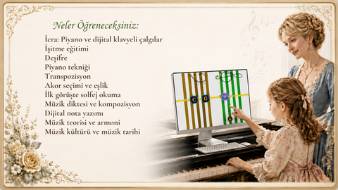 Müzik ve piyano eğitimi için interaktif dijital ders kitabı