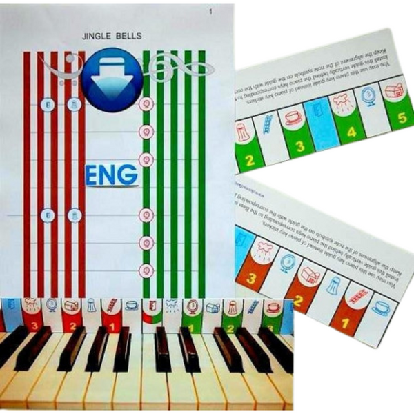 'Jingle Bells' elementary sheet music and key guides. ENGLISH. (ABC and Do-Re-Mi)