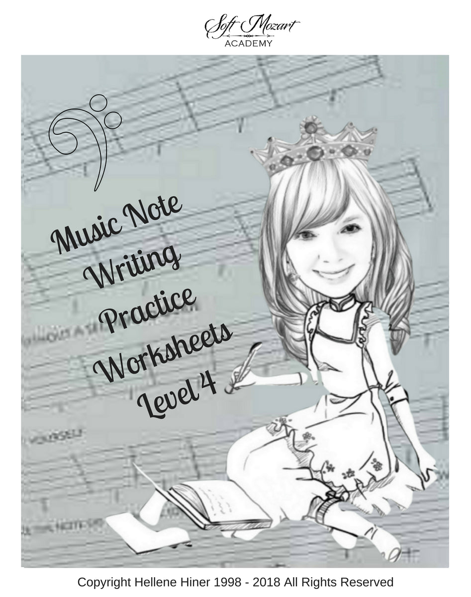 Music Notes Writing Practice Worksheets 4 – Soft Mozart